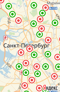 Мастера на карте Санкт-Петербурга